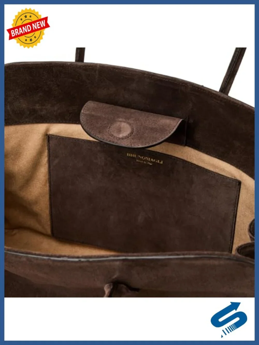 Italian Suede Satchel with Crossbody Strap, Magnetic Closure